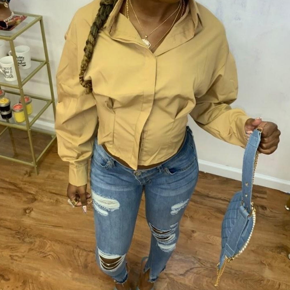 crop button up